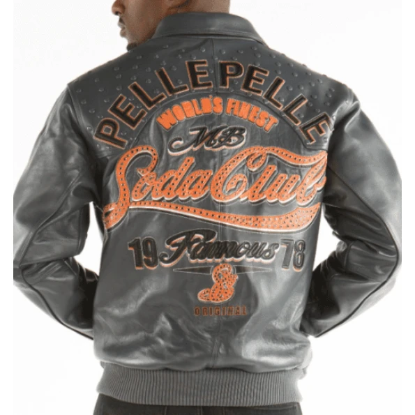 Pelle Pelle Men Grey MB Leather Jacket | Soda Club jacket view 3
