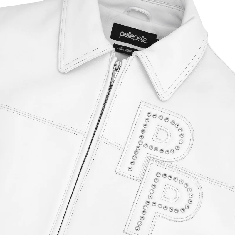 Pelle Pelle White Plush Leather Jacket | Men & Women view 3