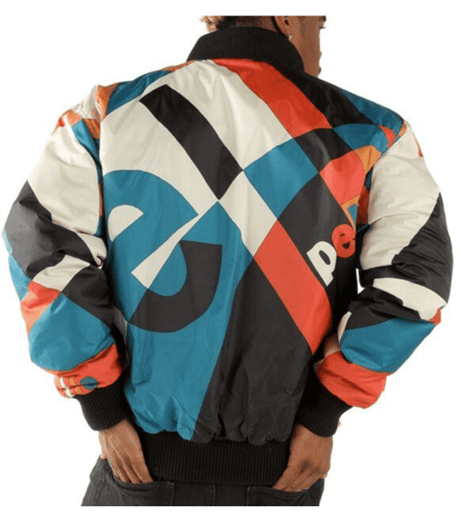 Pelle Pelle Blue Abstract Men Jacket | Bomber Jacket view 2