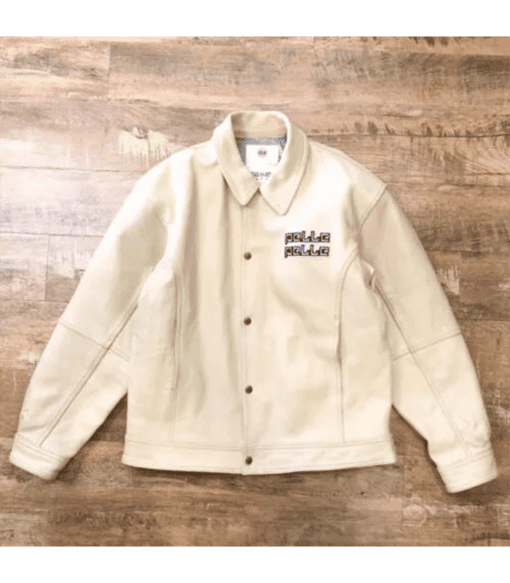 Pelle Pelle Cream Panther Embroided Jacket | Leather Jacket view 2