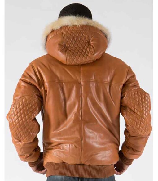 Pelle Pelle Brown Quilted Fur Hood Jacket | Men Jacket view 2