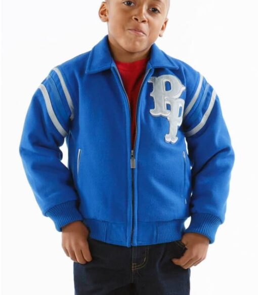 Pelle Pelle Kids Blue Detroit Wool Jacket | MB Jacket view 2