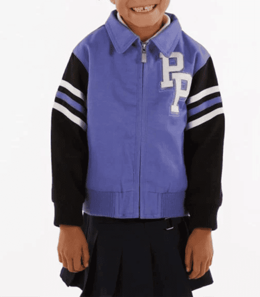 Pelle Pelle Tribute Chicago Kids Wool Jacket | Purple Black view 2