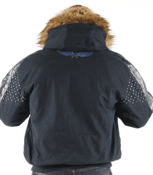 Pelle Pelle Black Blue Fur Hood Jacket | Airbourne Jacket view 2