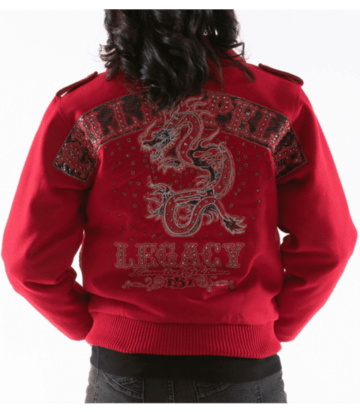 Pelle Pelle Dragon Red Women Wool Jacket | Legacy Jacket view 2