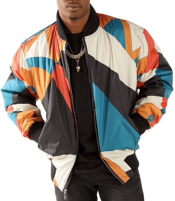 Pelle Pelle Blue Abstract Men Jacket | Bomber Jacket