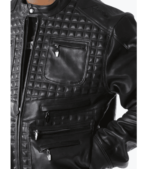 Pelle Pelle Men Black Burnish Mosaic Jacket | Leather Jacket view 3