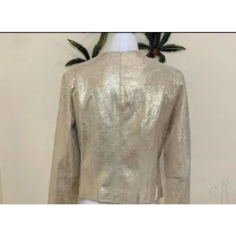 Pelle Pelle Golden Alligator Print Jacket | Soft Leather