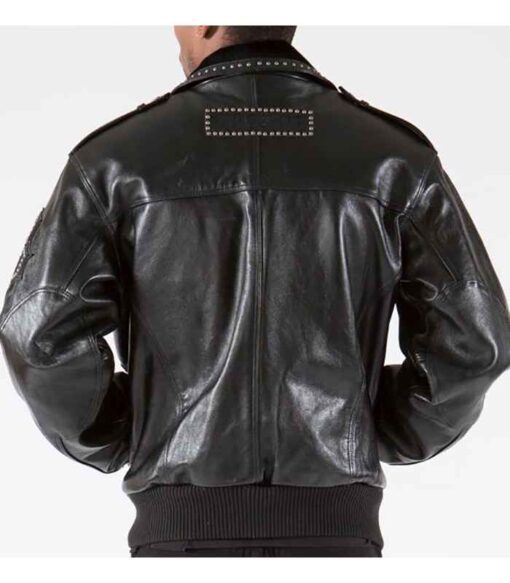 Pelle Pelle Biker Studded Men Leather Jacket | Black Jacket view 2