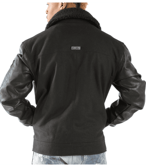 Pelle Pelle Black Fur Collar Zipper Jacket | Wool Leather view 2