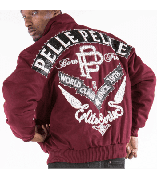 Pelle Pelle Maroon Elite Series Men Jacket | Wool Jacket