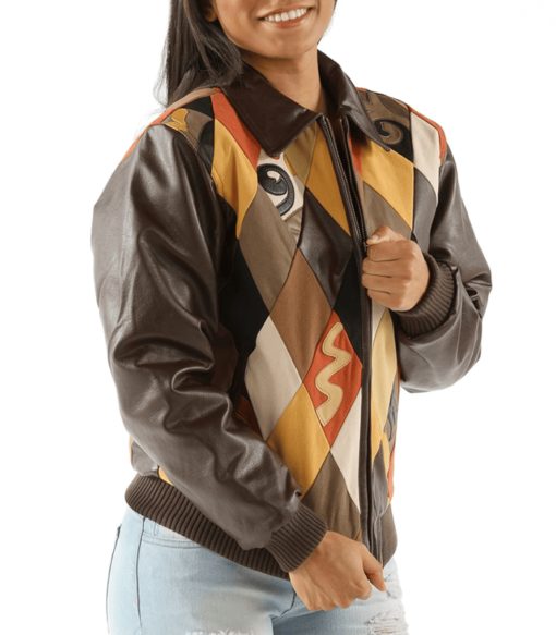 Pelle Pelle Brown Retro Diamond Jacket | Leather Jacket view 2