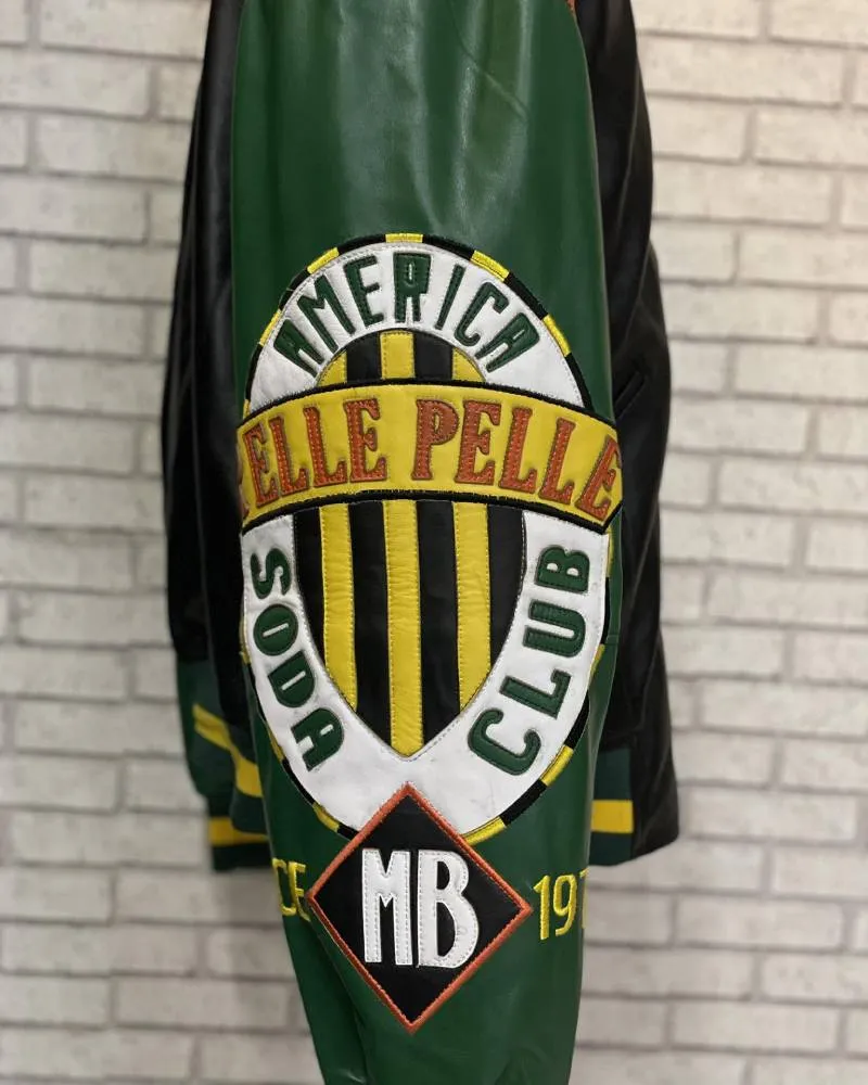 Pelle Pelle American Soda Club Varsity Jacket | Black Green view 3