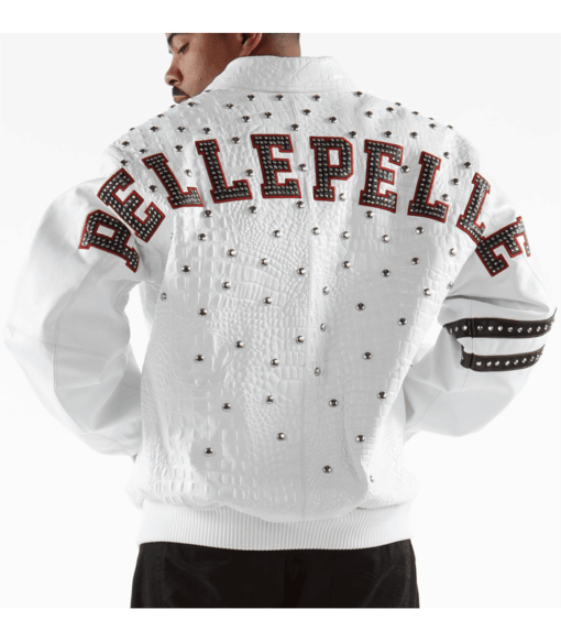 Pelle Pelle White Studded Leather Jacket view 2