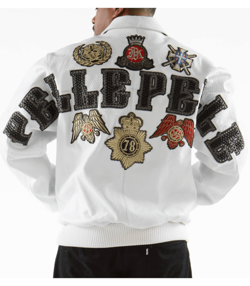 Pelle Pelle White Patched Leather Jacket view 2