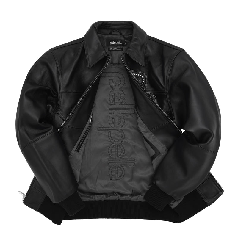 Pelle Pelle Black Stone Leather Jacket | Pelle Pelle Store view 3