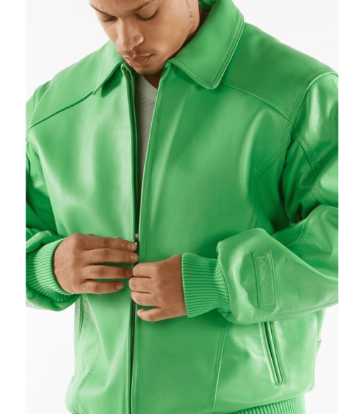 Pelle Pelle Basic Green Plush Jacket | Pelle Pelle Store view 4