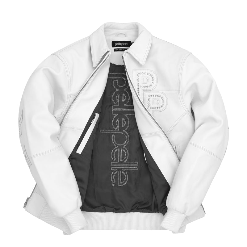 Pelle Pelle White Stone Leather Jacket | Pelle Pelle Store view 3