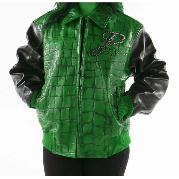 Pelle Pelle Exotic Studs Green Black Jacket view 2