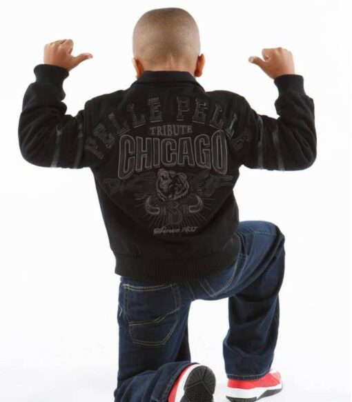 Pelle Pelle Kids Windy Black Chicago Jacket  | MB Wool Jacket view 2