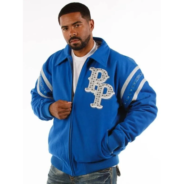 Pelle Pelle Mens Blue Detroit Jacket | MB Jacket view 2