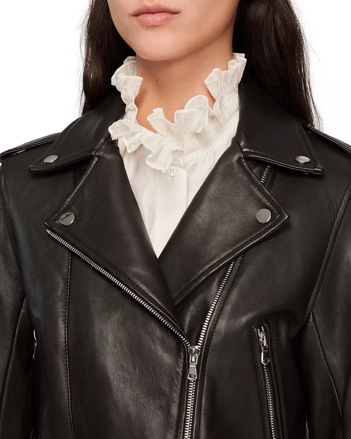 Pelle Pelle Black Cropped Leather Jacket | Pelle Pelle Store view 3