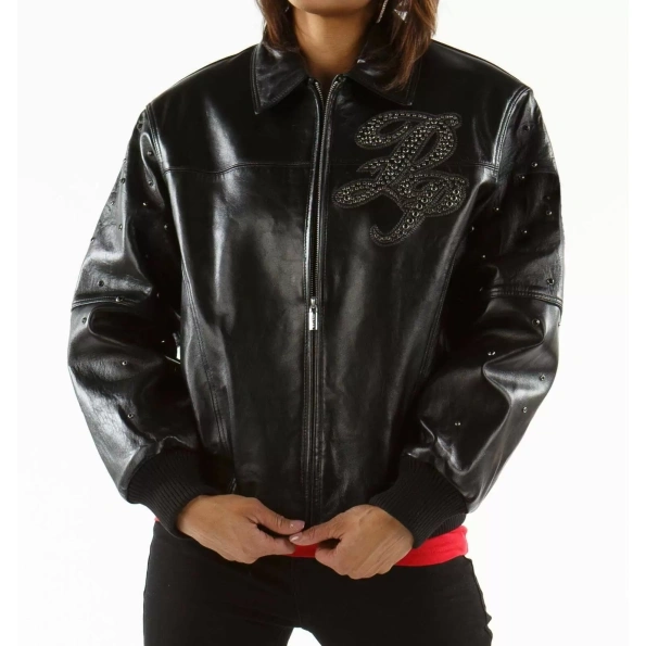 Pelle Pelle Black Studded Leather Jacket | Women Jacket view 2