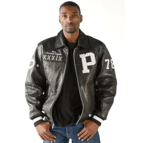 Pelle Pelle Black MB Leather Varsity Jacket | Men Jacket view 2