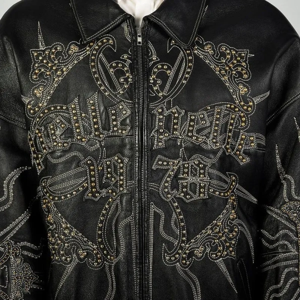 Pelle Pelle Black 1978 Encrusted Jacket | Leather Jacket view 3
