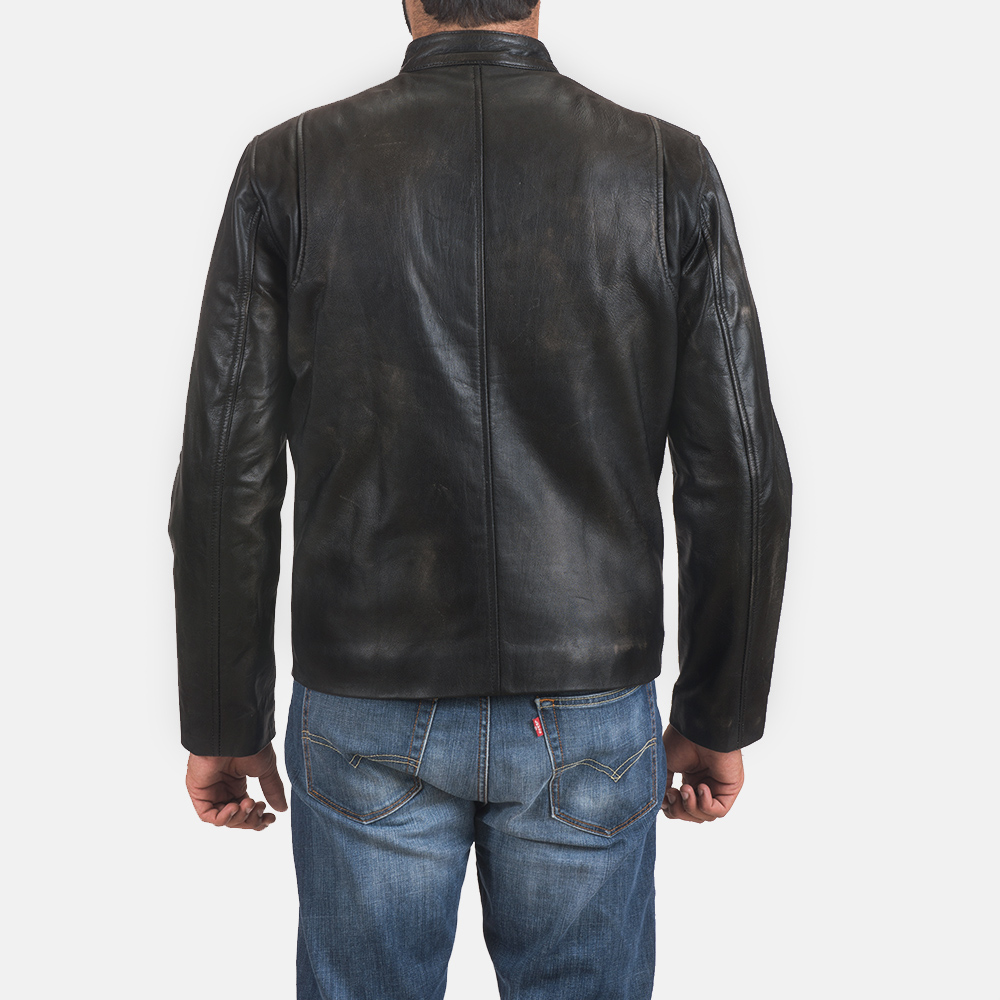 Men Pelle Pelle Black Motorcycle Jacket | Pelle Pelle Store view 2
