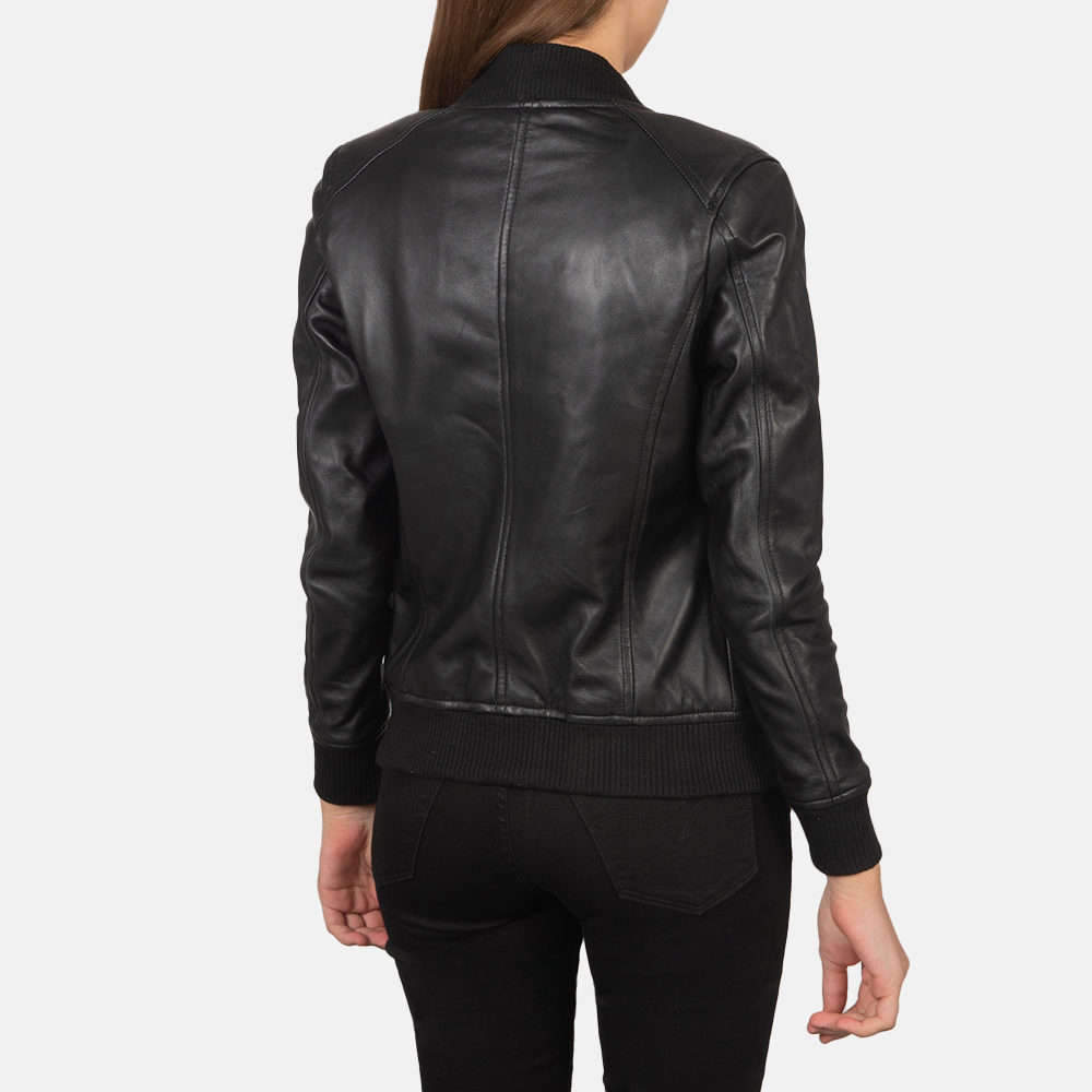 Women's Black Flight Leather Jacket | Pelle Pelle Store view 2
