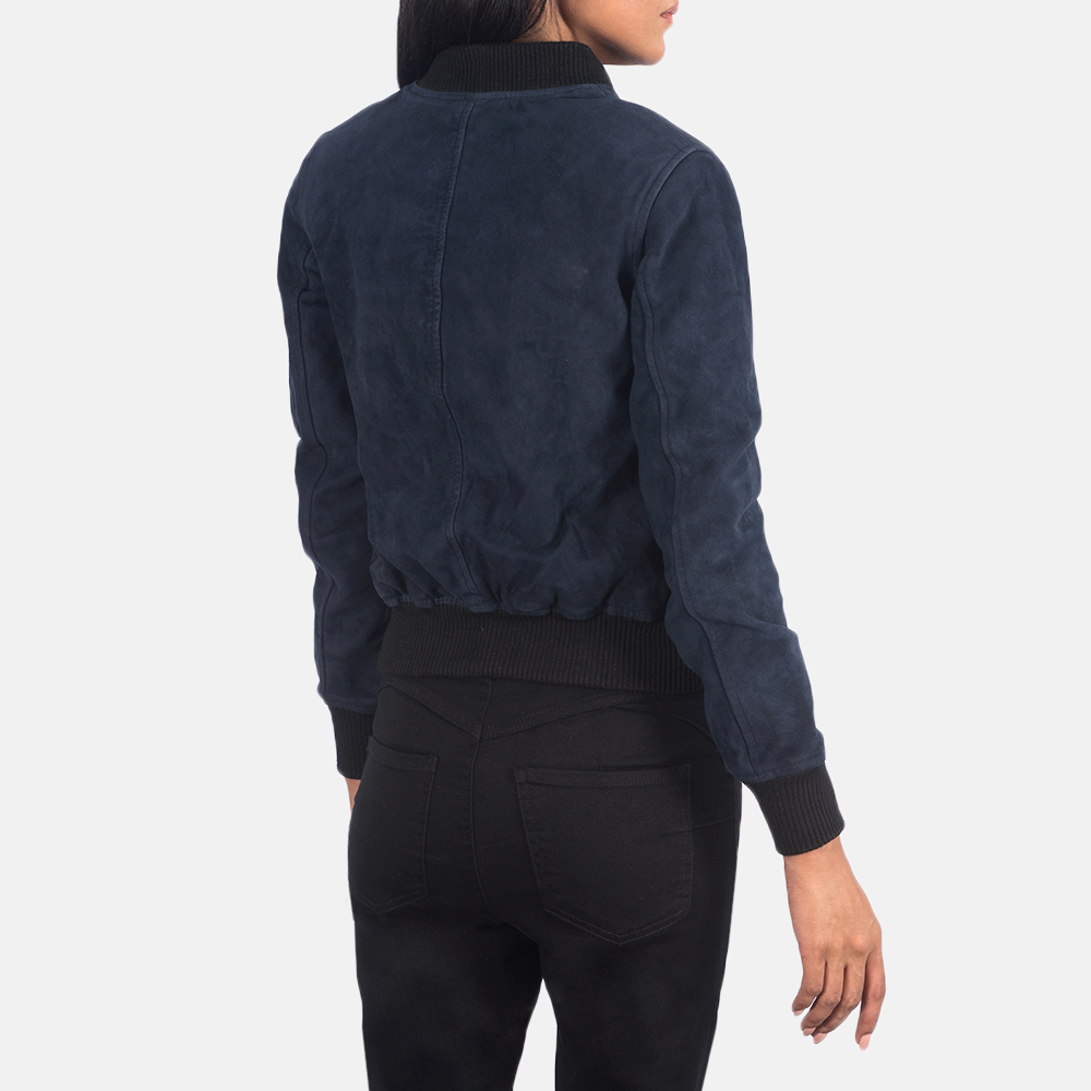 Women's Blue Suede Flight Leather Jacket | Pelle Pelle Store view 2