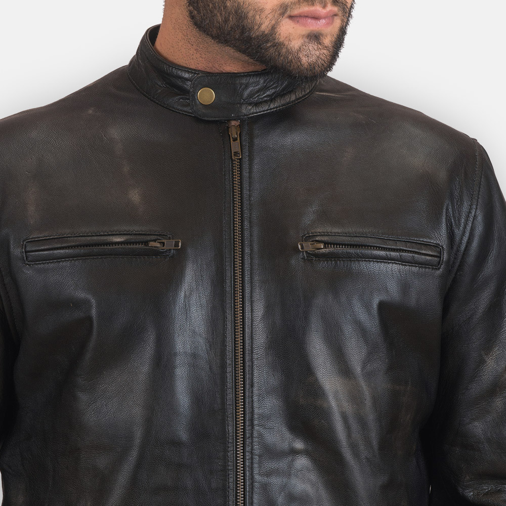 Men Pelle Pelle Black Motorcycle Jacket | Pelle Pelle Store view 3
