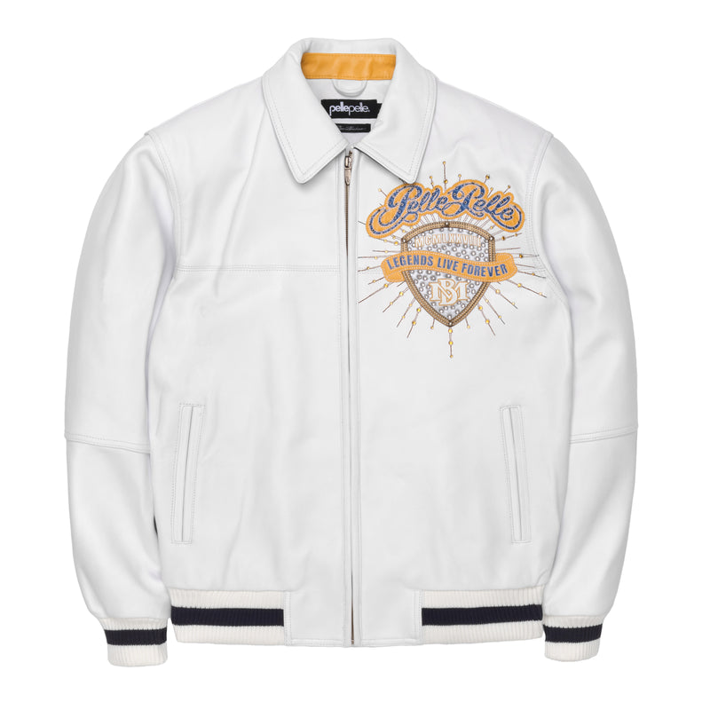 Pelle Pelle White MB Leather Jacket | Legends Live Forever