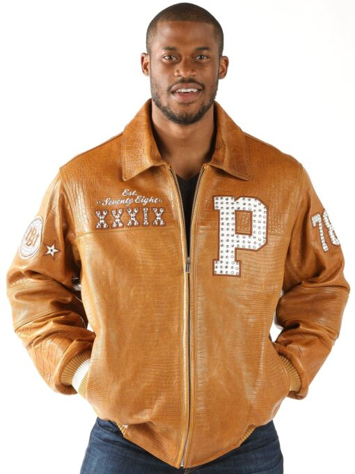 Pelle Pelle Brown MB Leather Varsity Jacket | Men Jacket view 2