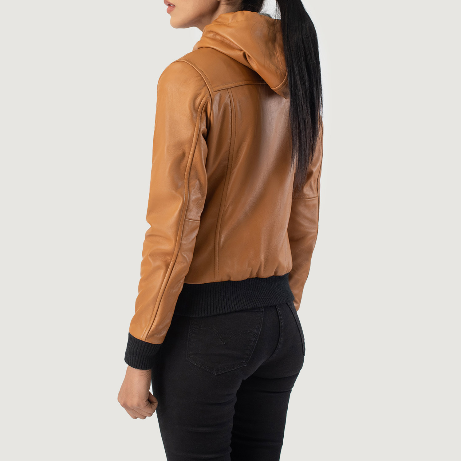 Brown Hooded Flight Leather Jacket | Pelle Pelle Store view 3