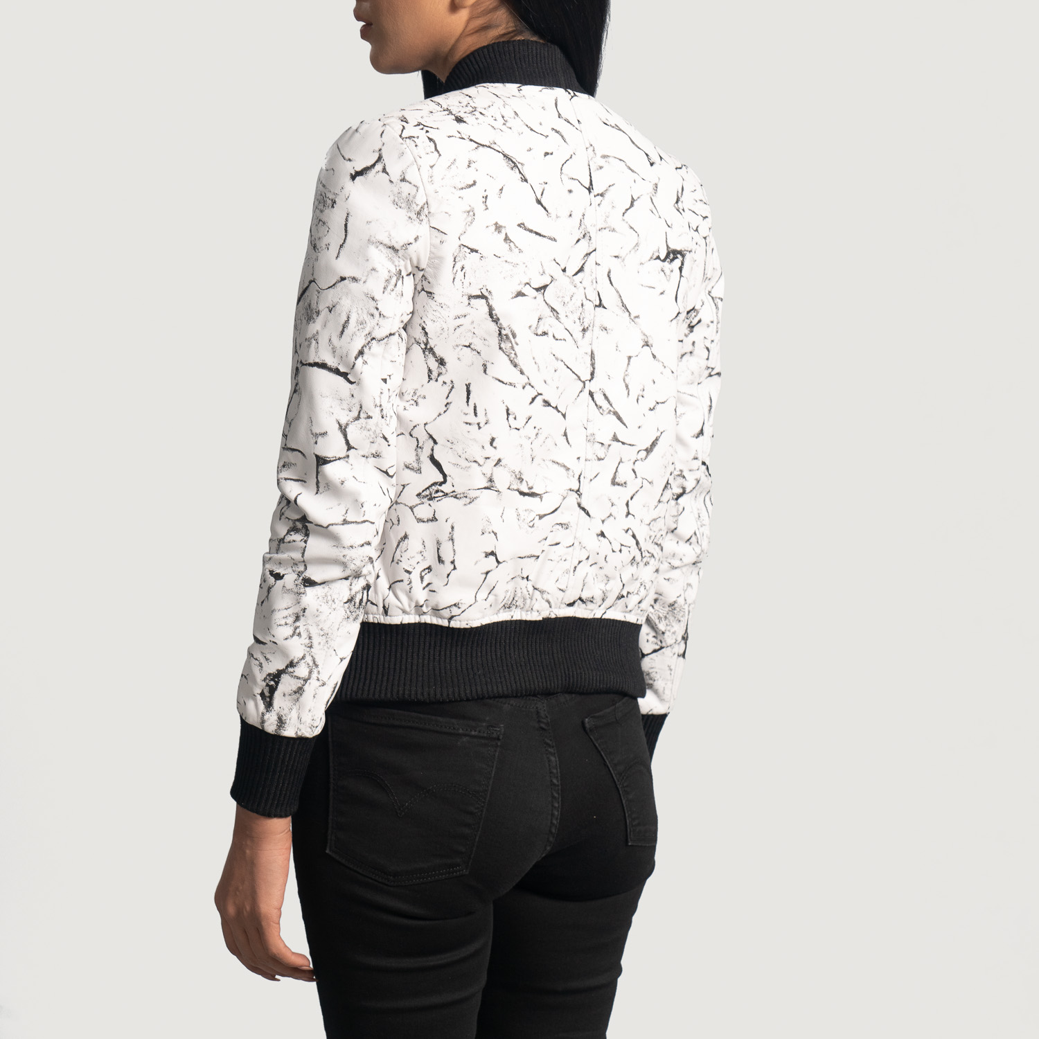 Flight White Leather Bomber Jacket | Pelle Pelle Store view 3