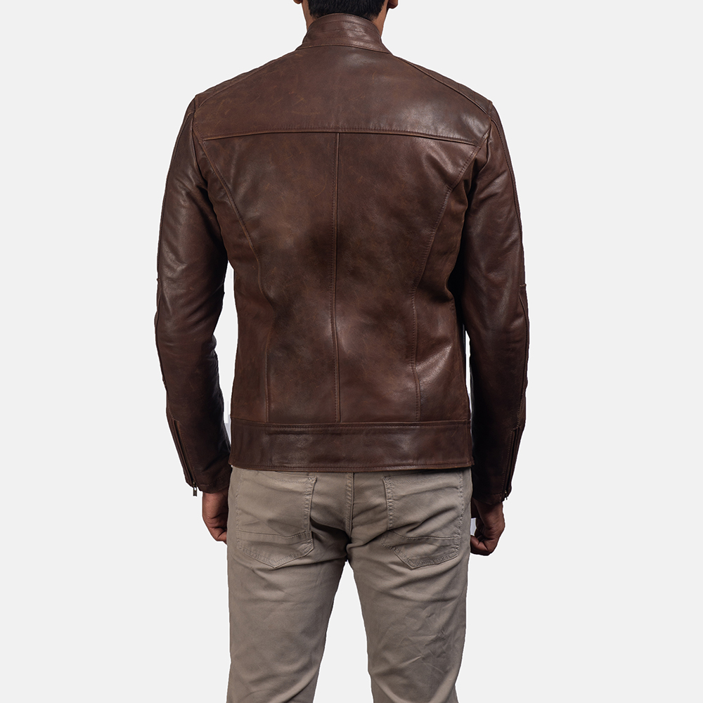 Brown Motorcycle Leather Jacket | Pelle Pelle Store view 3