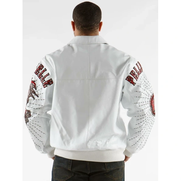 Pelle Pelle Men MB White Leather Jacket | Dragon Jacket view 4