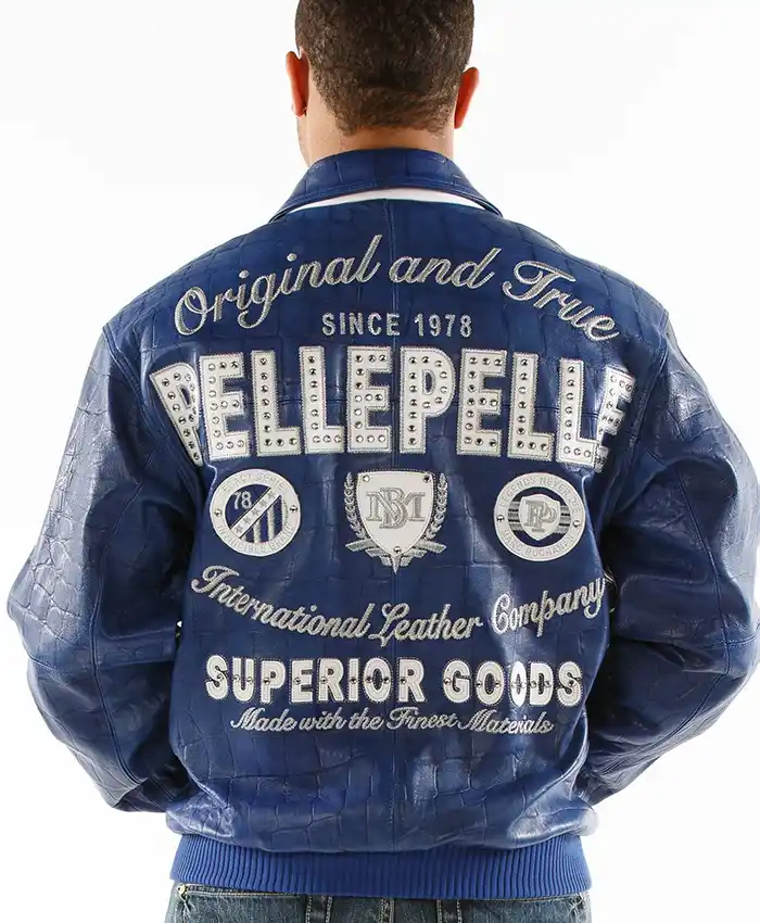Pelle Pelle Blue MB Croc Leather Jacket | Men Jacket view 2