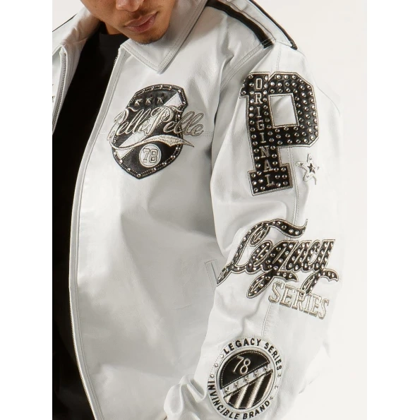 Pelle Pelle Men Legacy Series White Jacket | Leather Jacket view 3