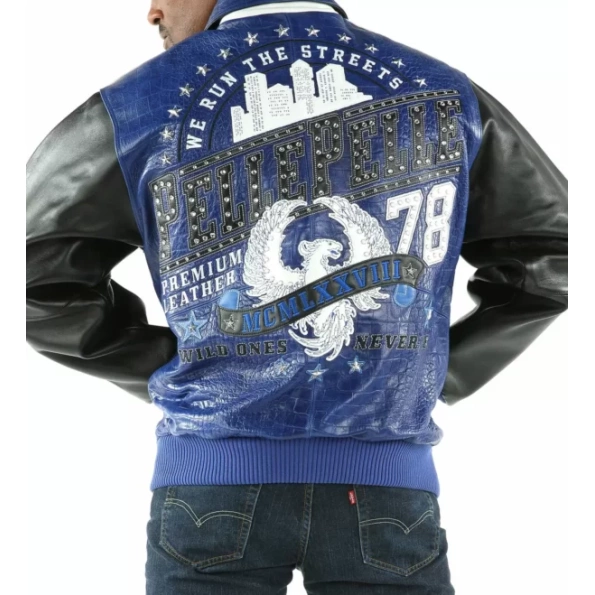 Pelle Pelle Men Navy Blue Leather Jacket view 2