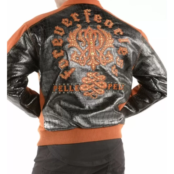 Pelle Pelle Forever Fearless Men Jacket | Orange & Black view 2
