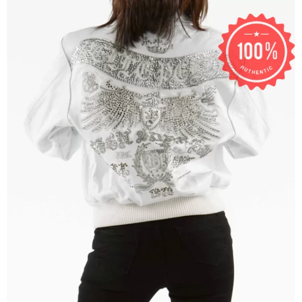 Pelle Pelle White Studded Women Jacket | Leather Jacket view 2
