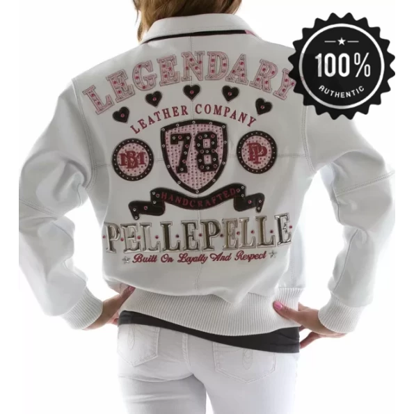 Pelle Pelle White MB Studded Women Jacket | Leather Jacket view 2