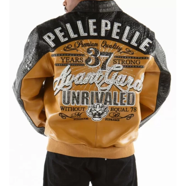 Pelle Pelle Unrivaled Men Leather Jacket | Yellow & Black view 2
