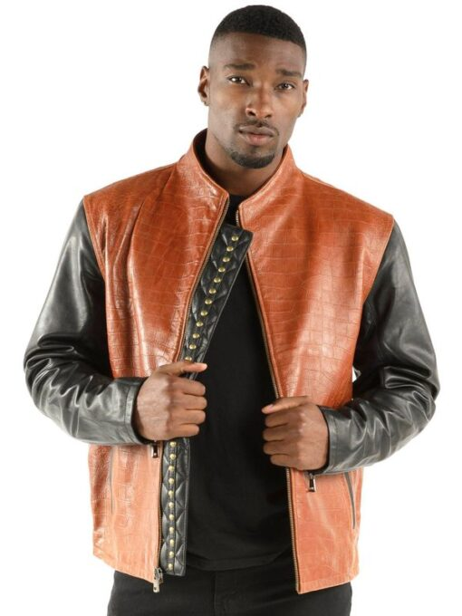 Pelle Pelle Men Brown China Collar Jacket | Leather Jacket view 2