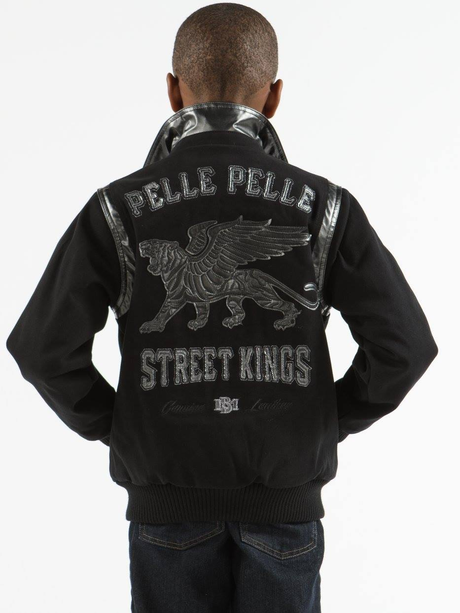 Pelle Pelle Kids Street Kings Wool Jacket | Black Jacket view 2