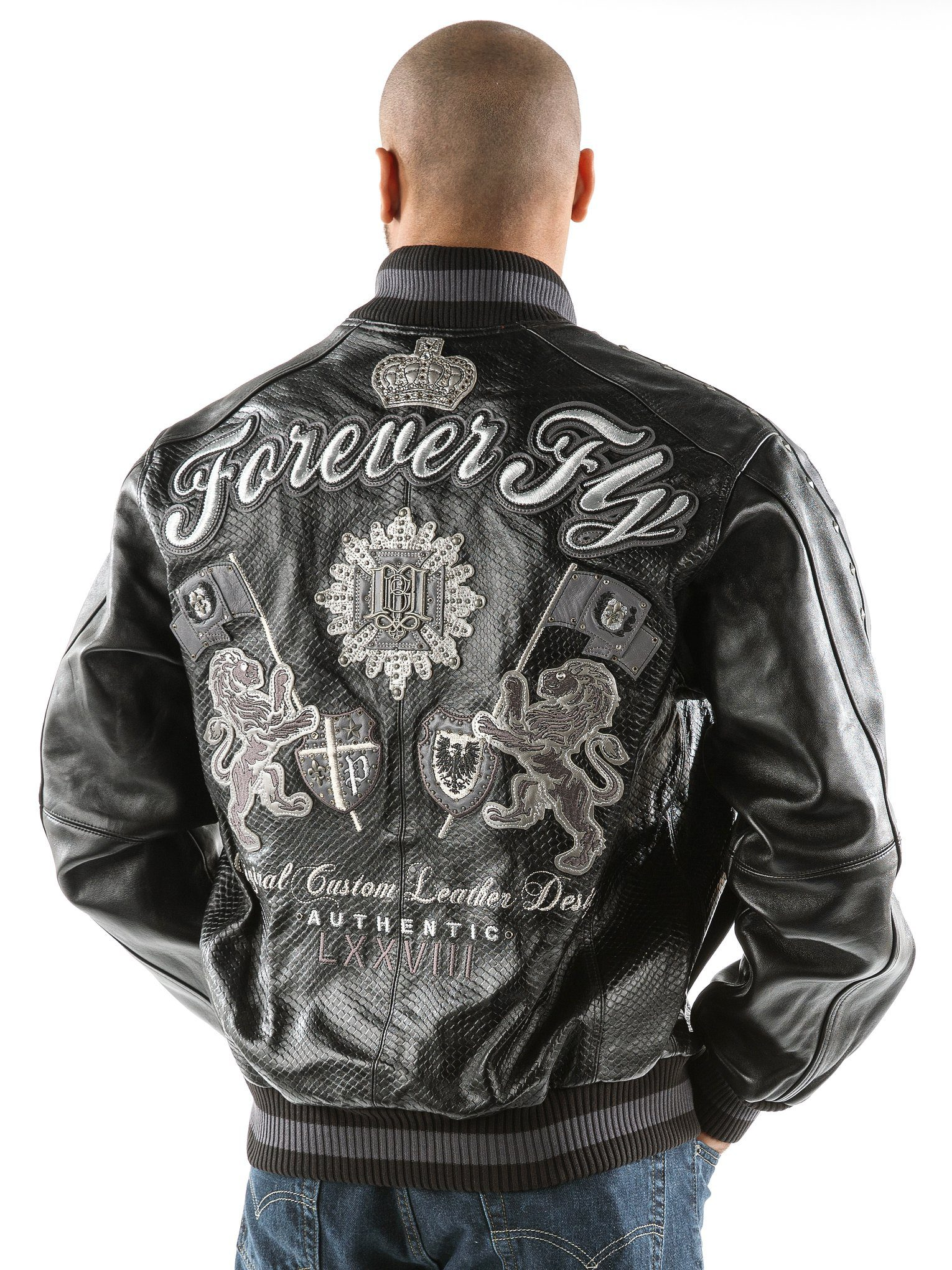 Pelle Pelle Men MB Varsity Leather Jacket | Forevert Fly view 2