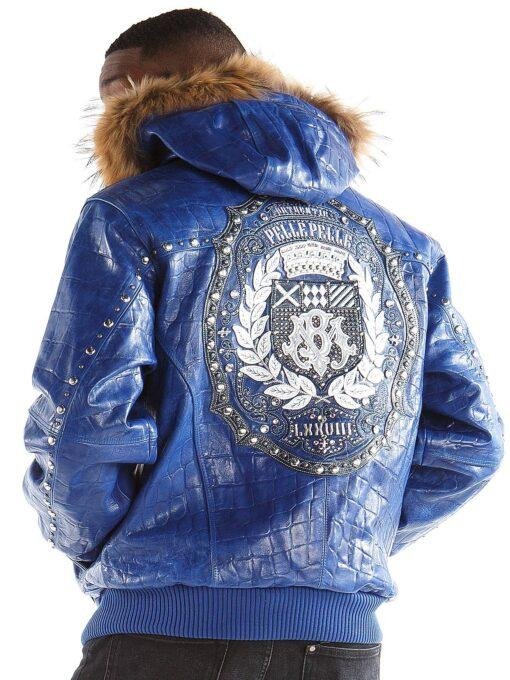 Pelle Pelle Blue Emblem MB Fur Hood Jacket | Leather Jacket view 2